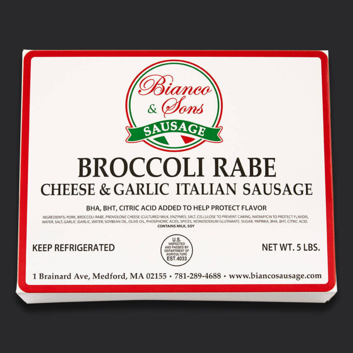 bianco broccoli rabe cheese garlic italian sausage 5lb box