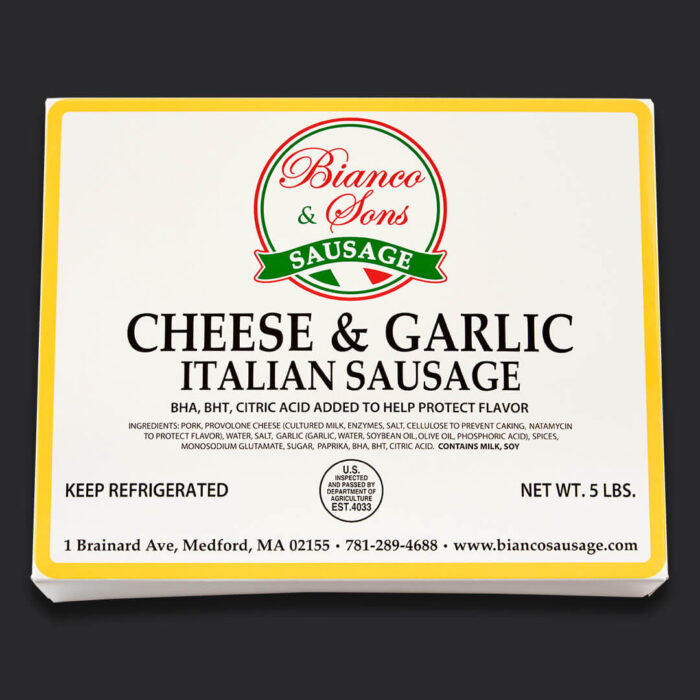 bianco cheese garlic italian sausage 5lb box
