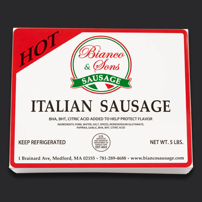 bianco hot italian sausage 5lb box
